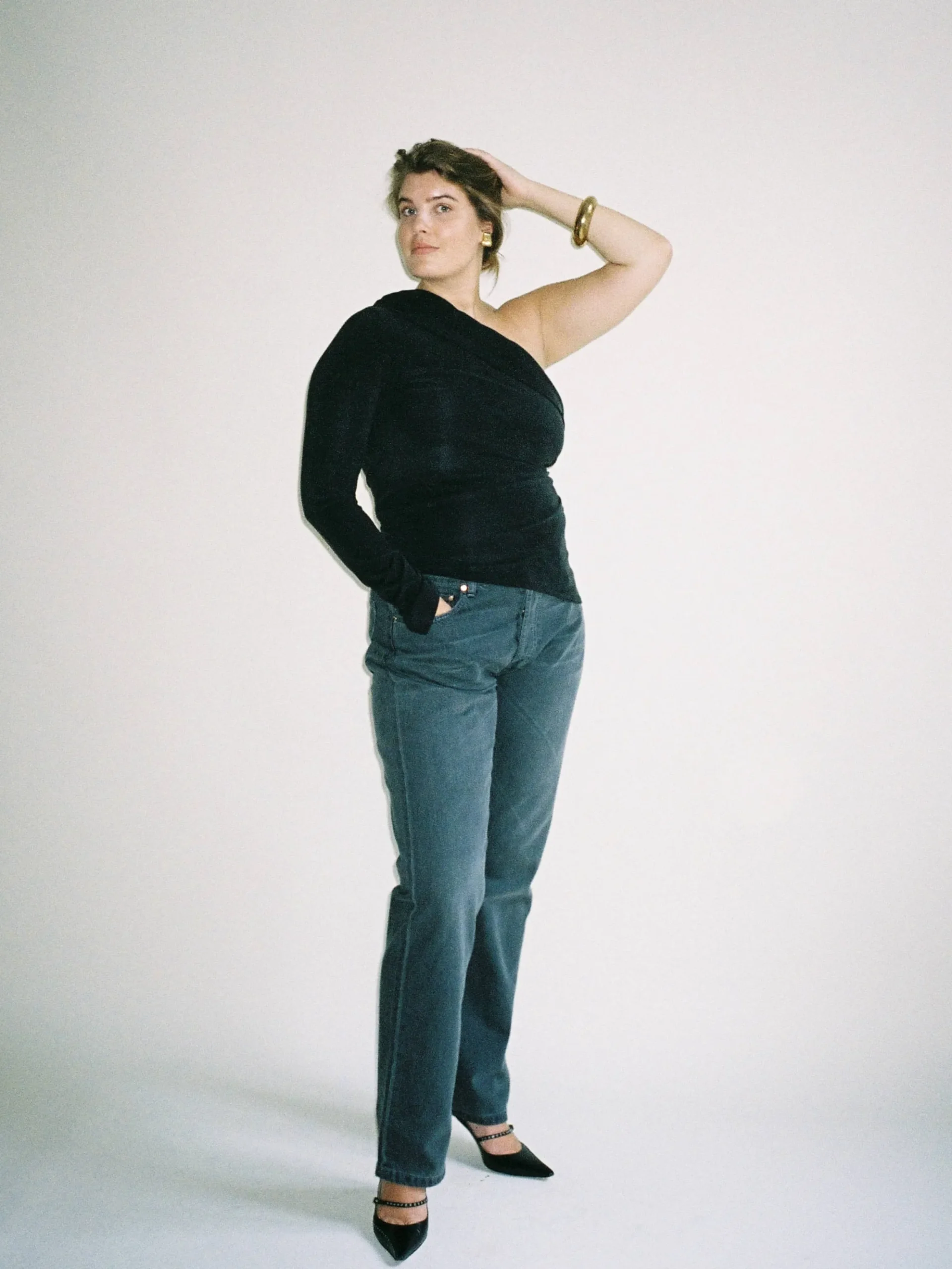 Midnight One Shoulder Top Ash