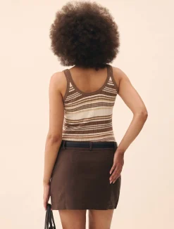 Moleskin Mini Skirt Brown