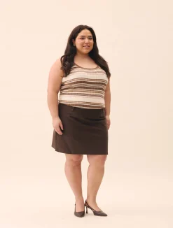 Moleskin Mini Skirt Brown