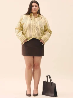 Moleskin Mini Skirt Brown
