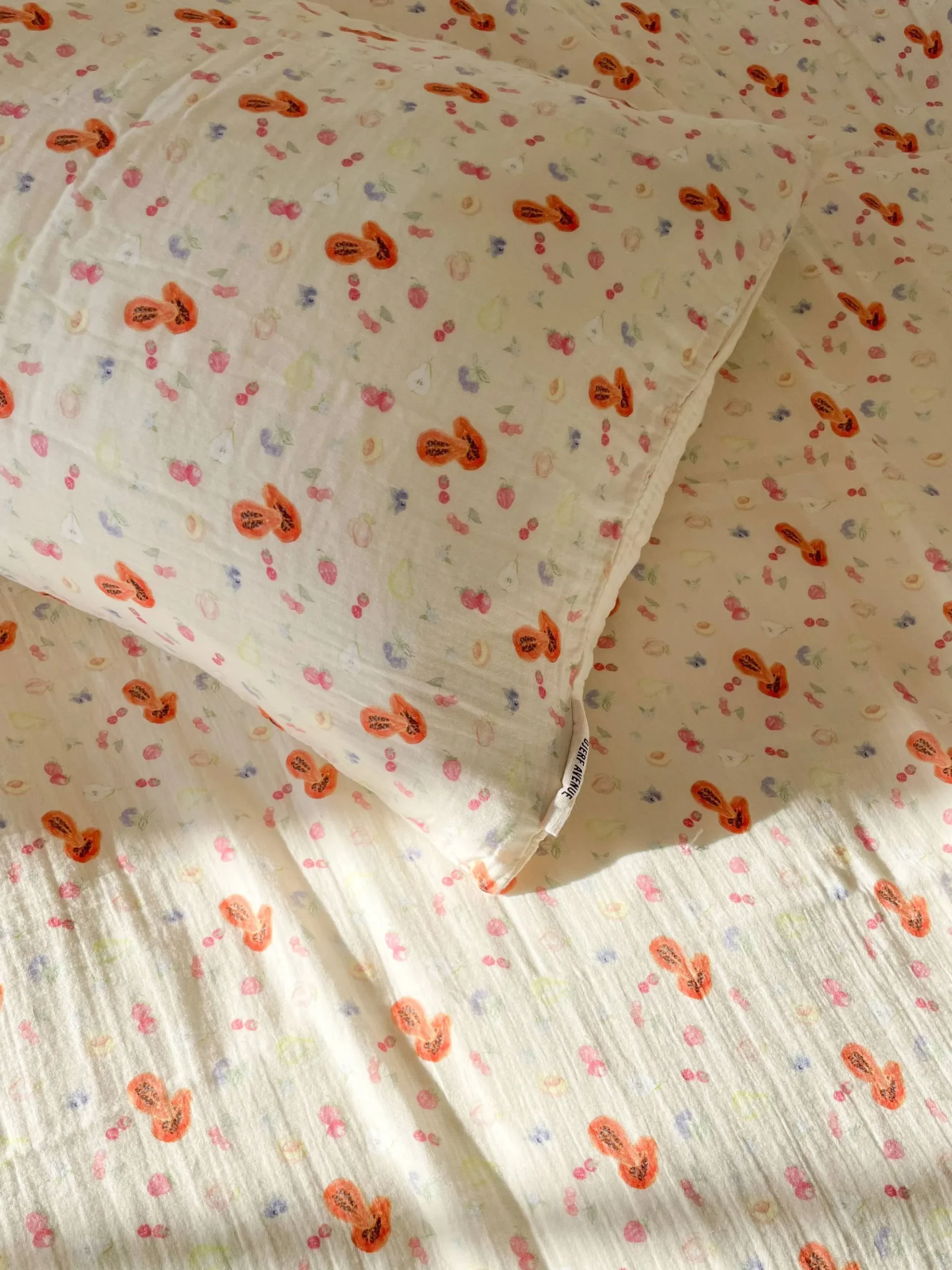 Muslin Pillow Case Fruit