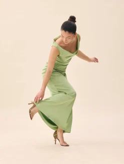 Occasion Satin Dress Pistachio