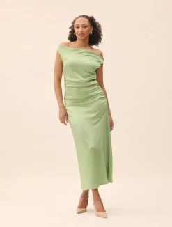 Occasion Satin Dress Pistachio