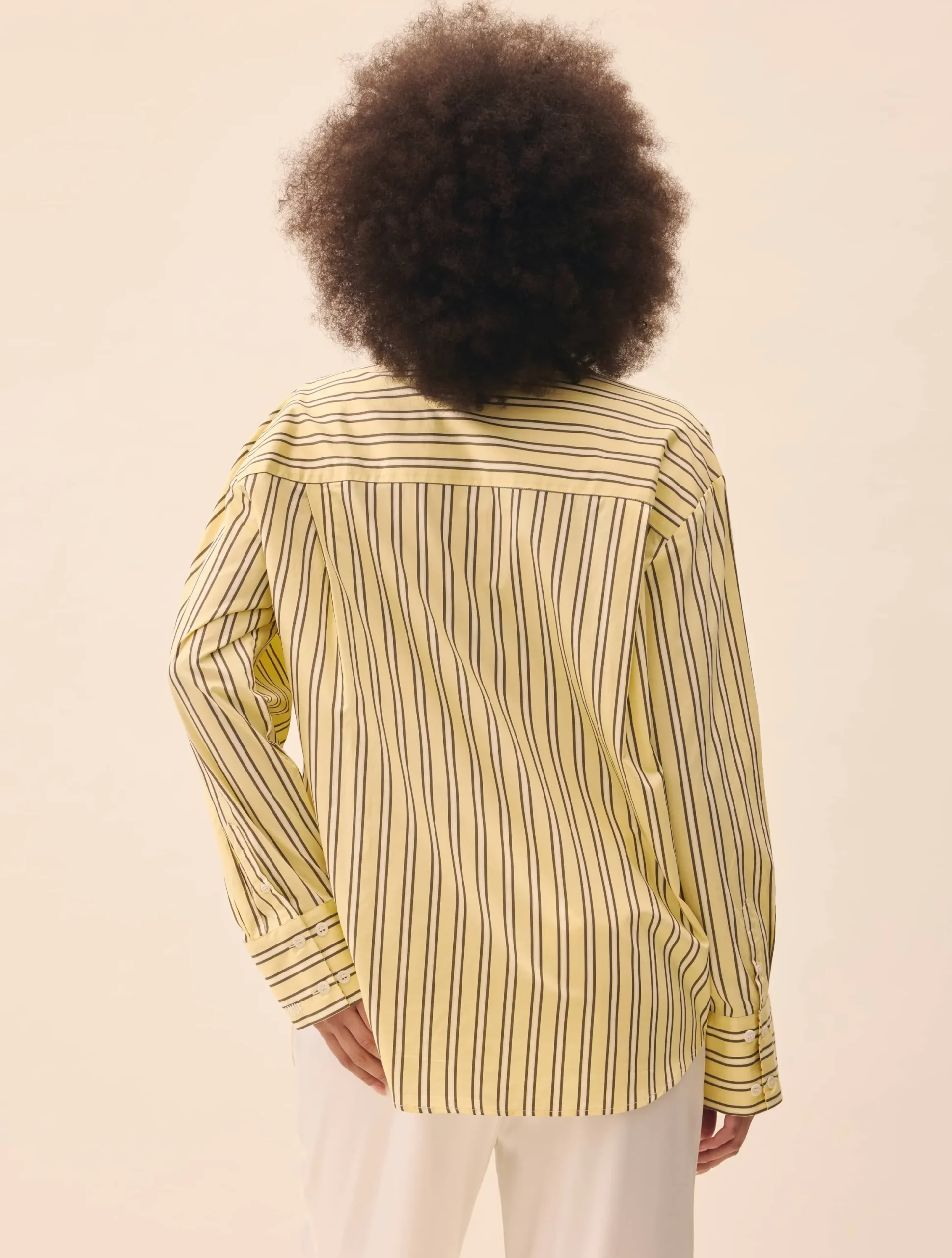 Poplin Classic Shirt Honey Stripe