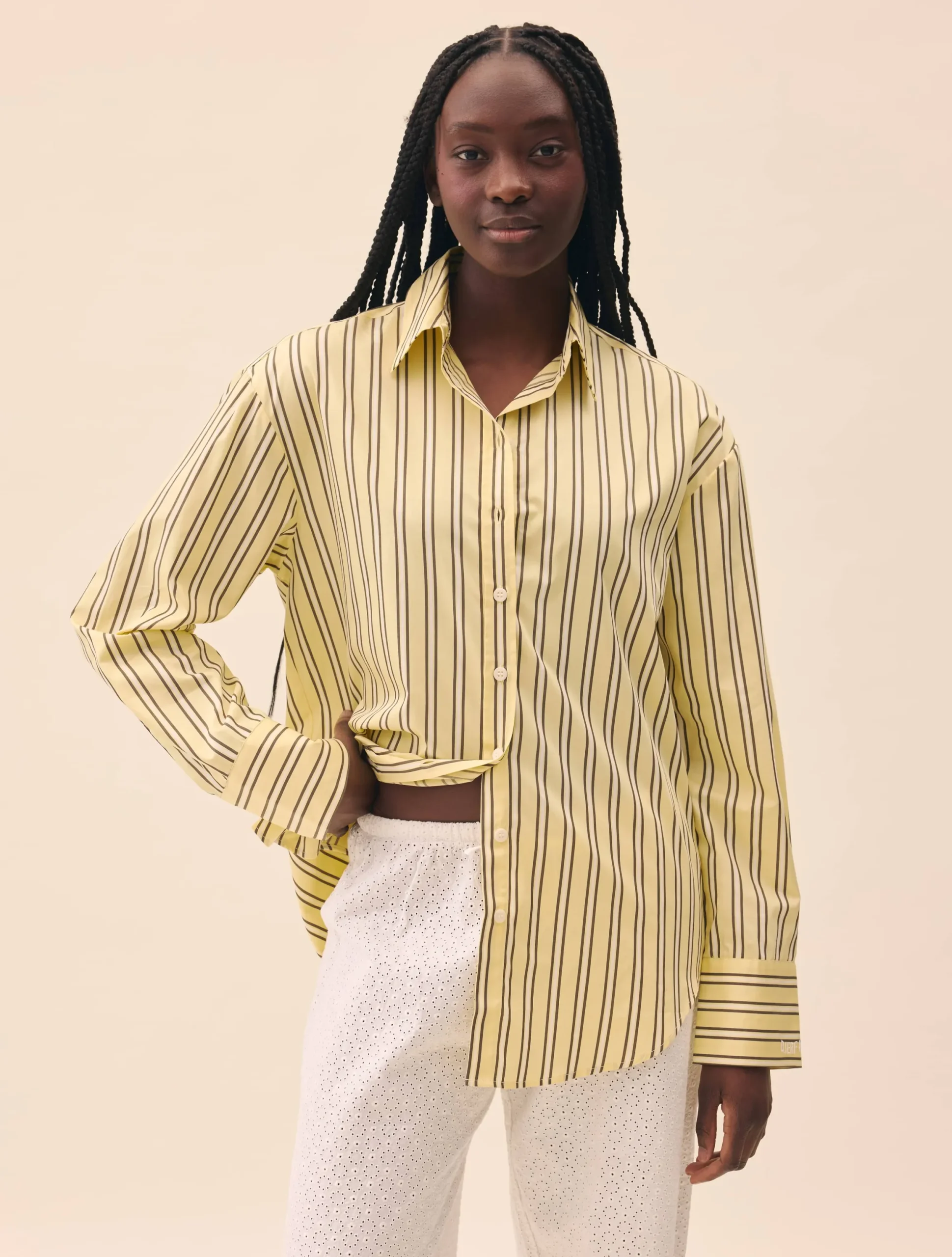 Poplin Classic Shirt Honey Stripe