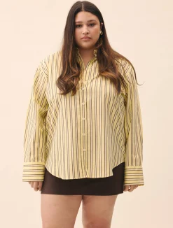 Poplin Classic Shirt Honey Stripe