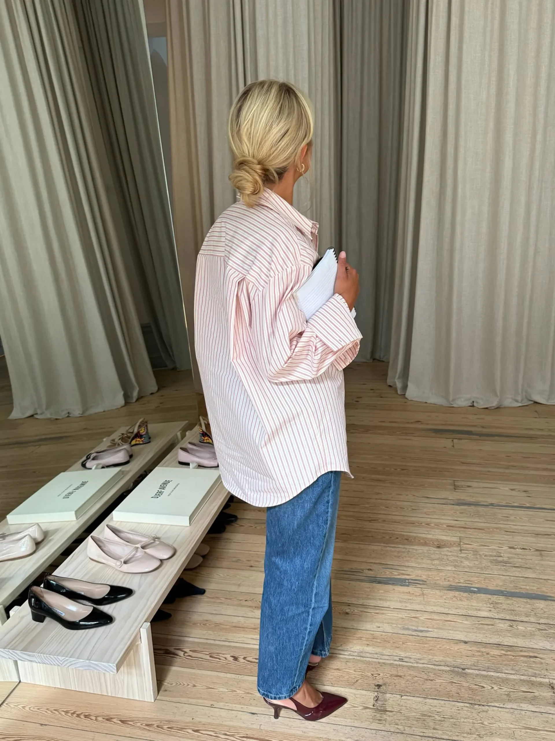 Poplin Classic Shirt Pink Stripe