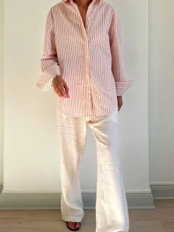 Poplin Classic Shirt Pink Stripe