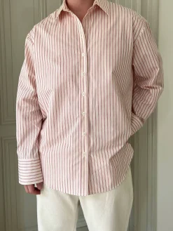 Poplin Classic Shirt Pink Stripe