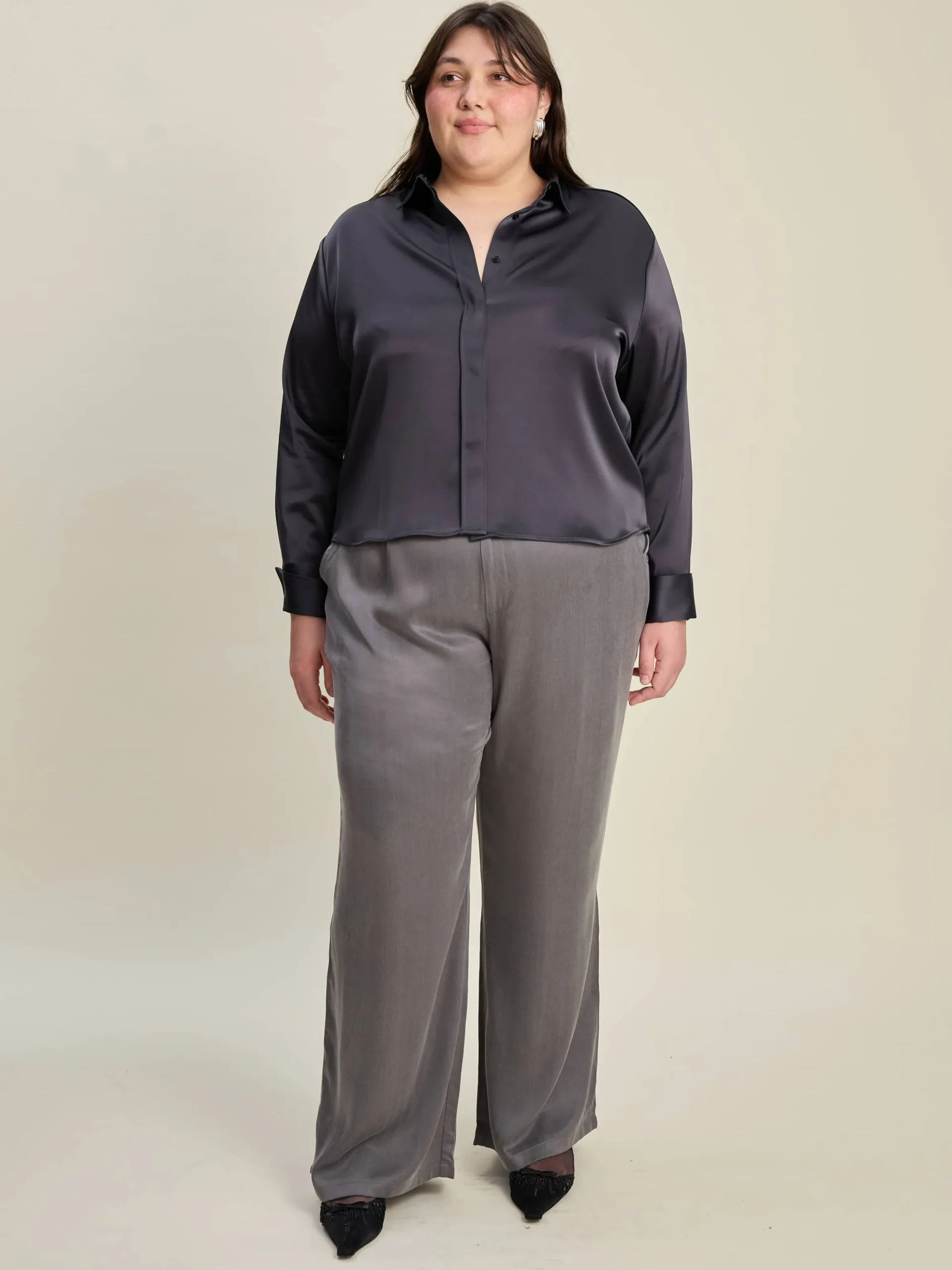 Satin Shirt Anthracite