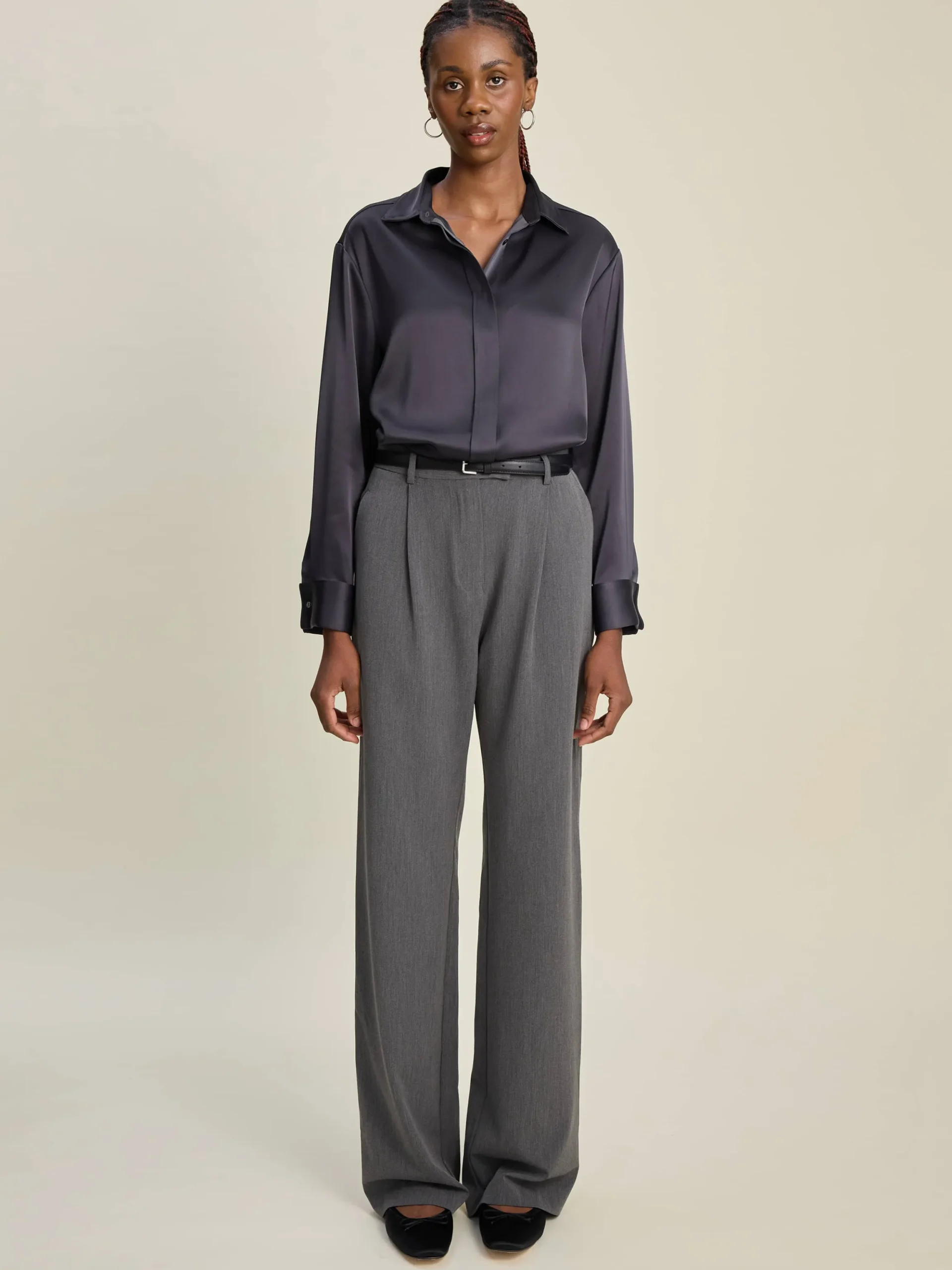 Satin Shirt Anthracite