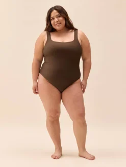 Square Neck Swimsuit Cocoa