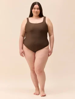 Square Neck Swimsuit Cocoa