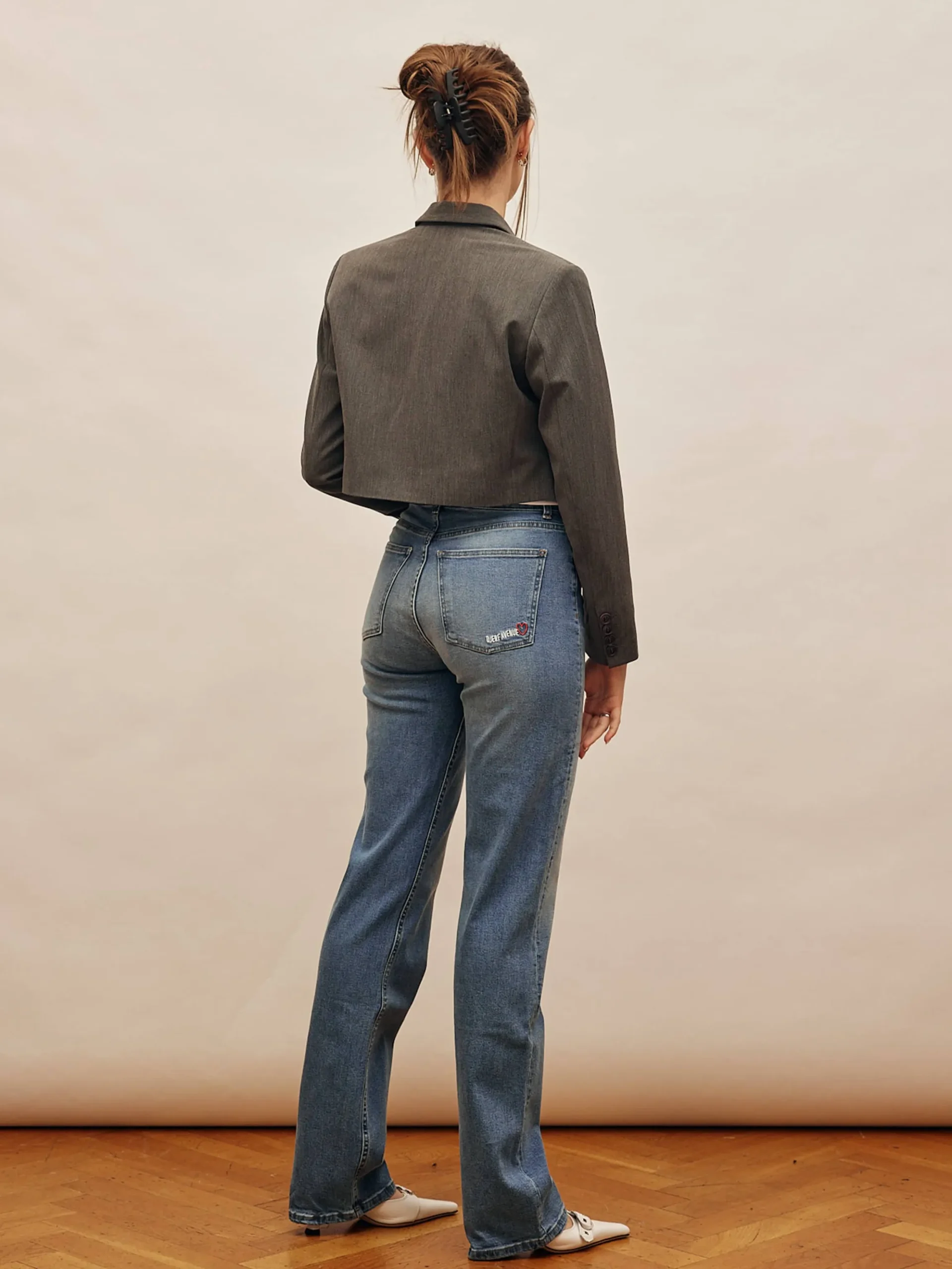 Straight Jeans Mid Blue - Tall