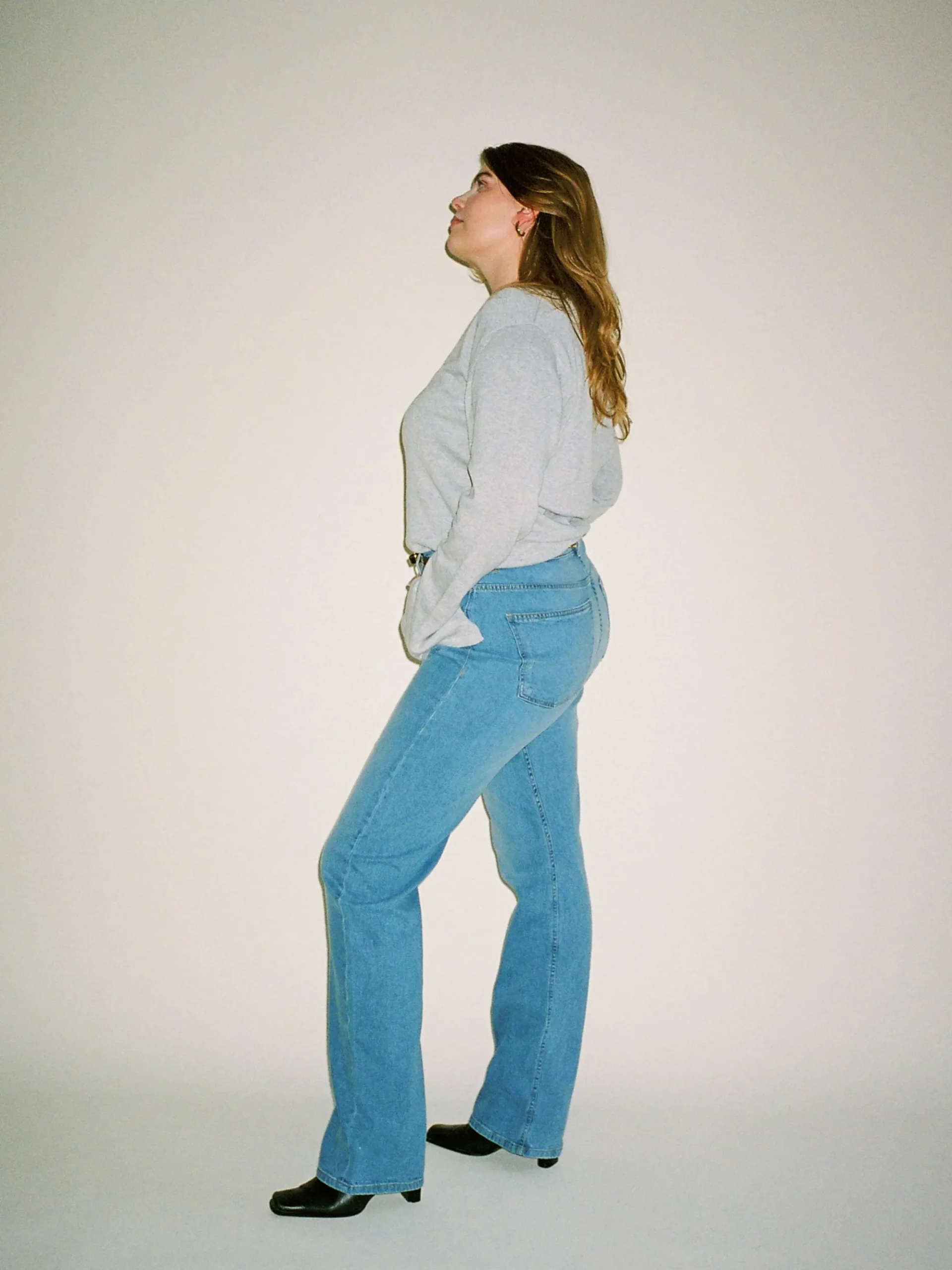 Straight Jeans Mid Blue - Tall