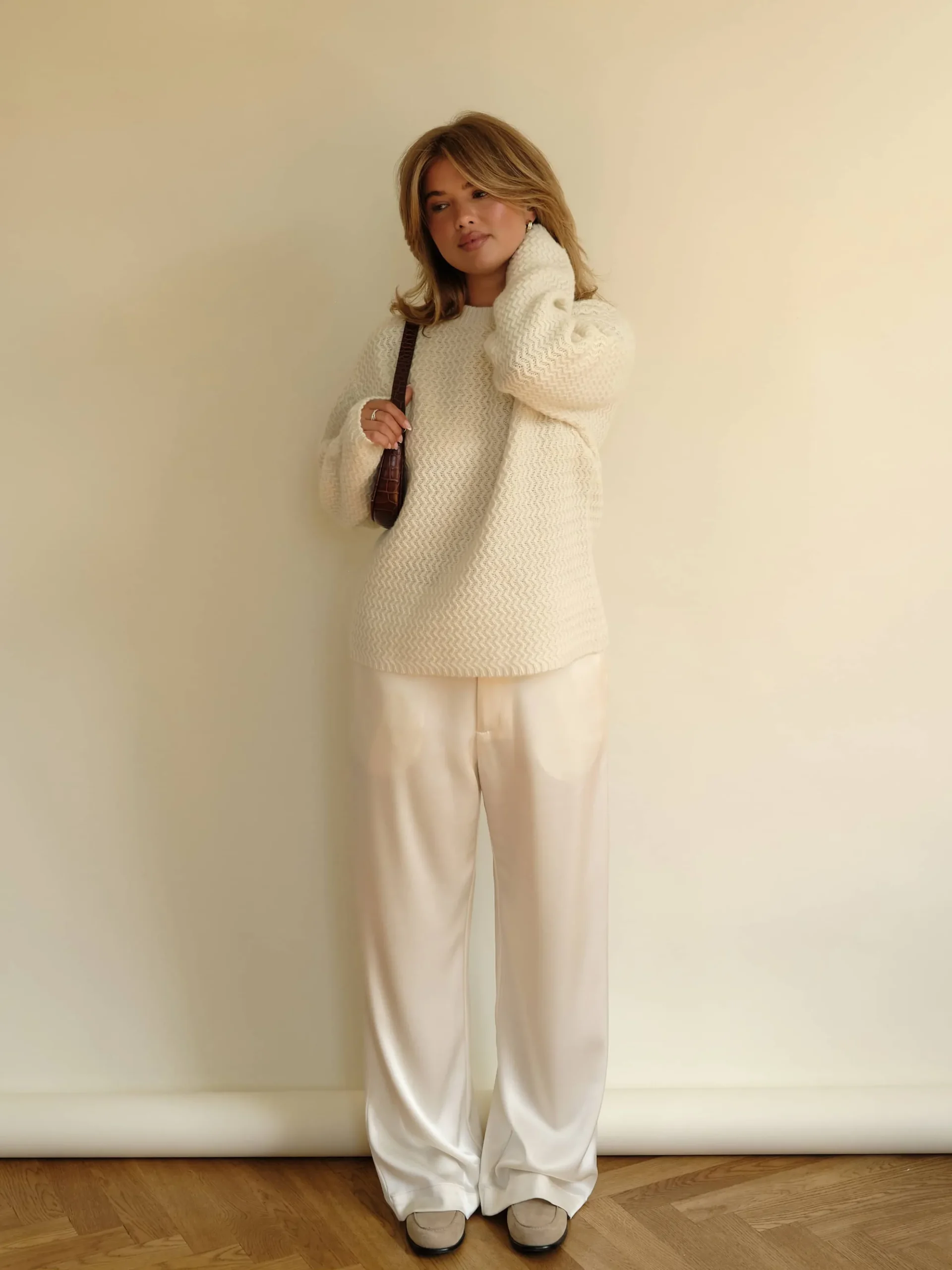 Structured Wool Sweater Cream