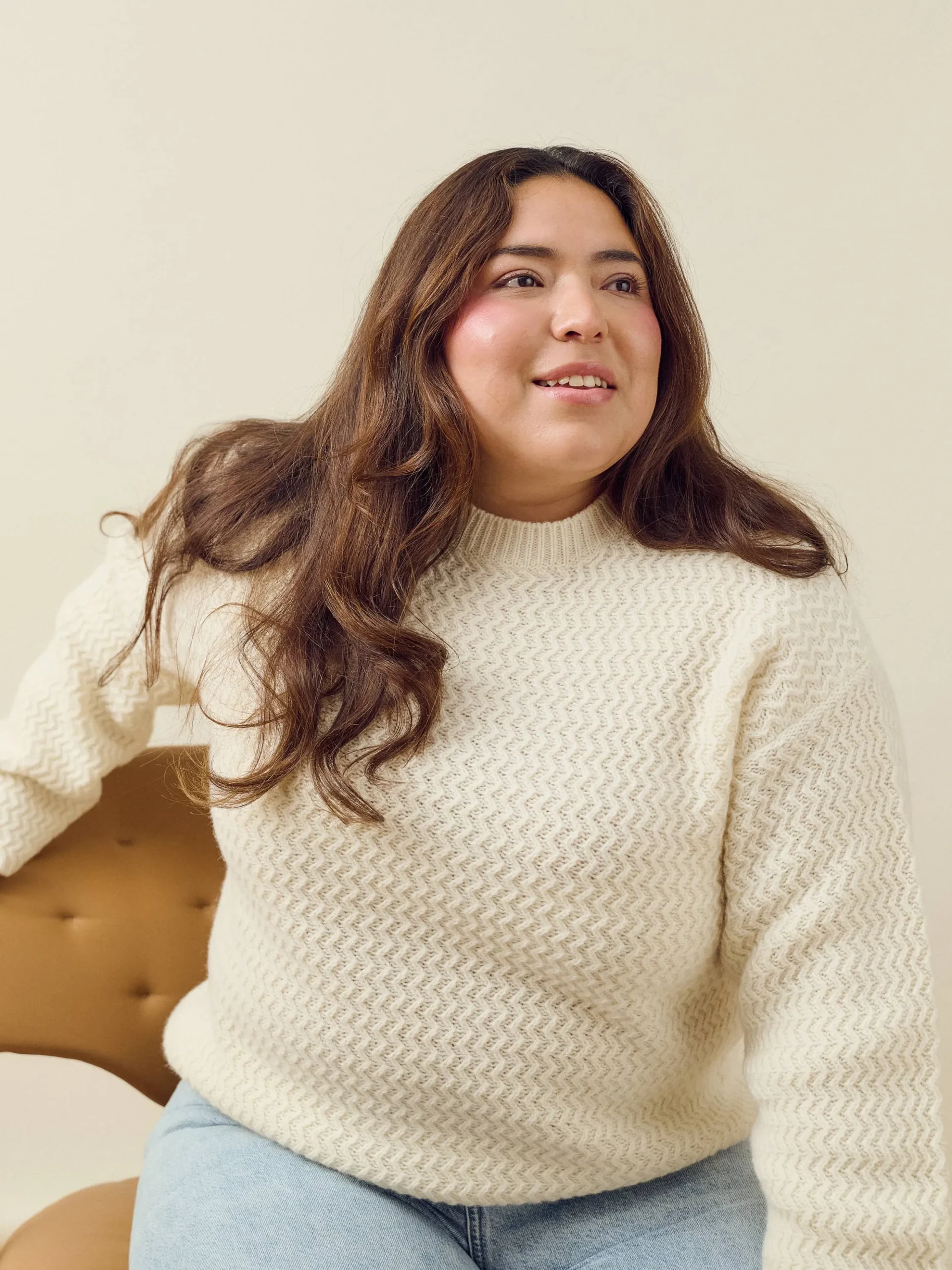 Structured Wool Sweater Cream