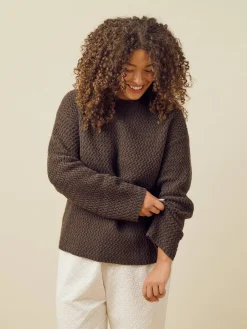 Structured Wool Sweater Dark Chocolate