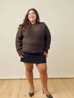Structured Wool Sweater Dark Chocolate