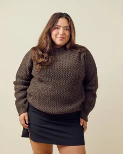 Structured Wool Sweater Dark Chocolate