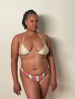 Sunrise Satin Bikini Top Sand Castle
