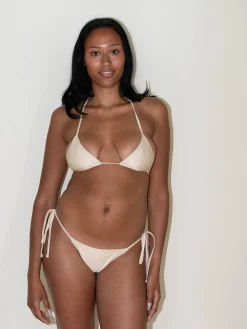 Sunrise Satin Bikini Top Sand Castle
