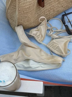 Sunrise Satin Bikini Top Sand Castle