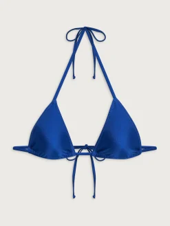 Sunrise Satin Bikini Top Deep Blue