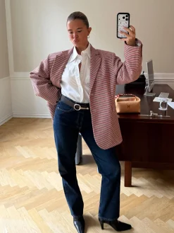Weekend Blazer Checked Red