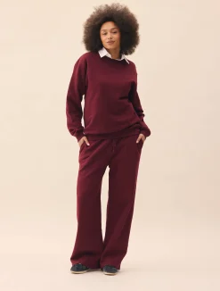 Wide Leg Sweatpants Burgundy