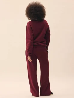 Wide Leg Sweatpants Burgundy