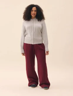 Wide Leg Sweatpants Burgundy
