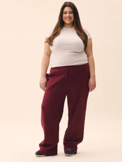 Wide Leg Sweatpants Burgundy