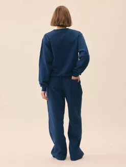 Wide Leg Sweatpants Retro Blue