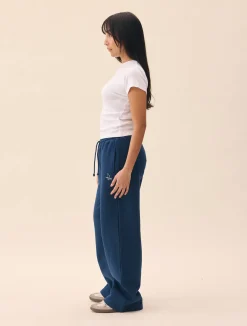 Wide Leg Sweatpants Retro Blue