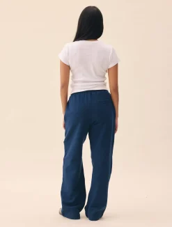 Wide Leg Sweatpants Retro Blue